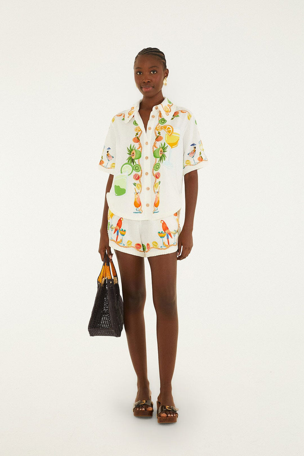 Off-White Biricutico Scarf Embroidered Short Sleeve Shirt