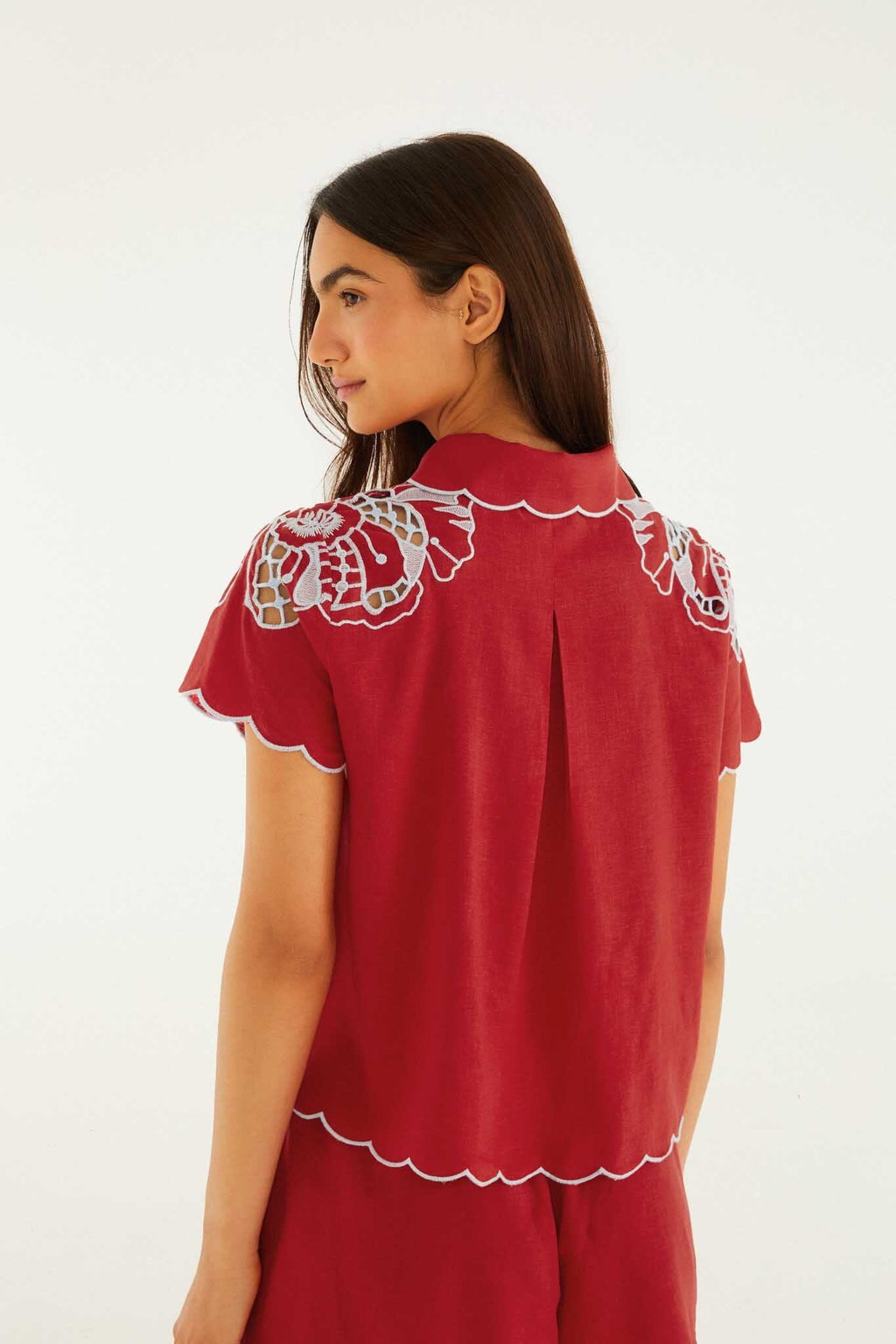 Blouse With Embroidery And Buttons