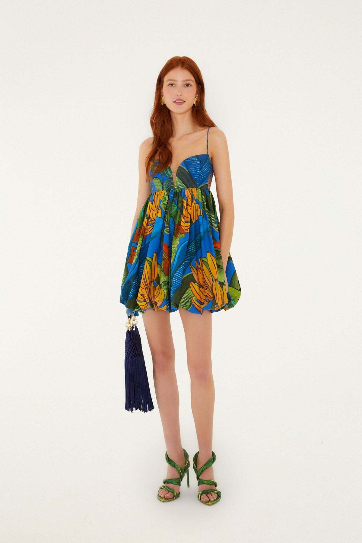 Blue Banana Grapes Sleeveless  Mini Dress