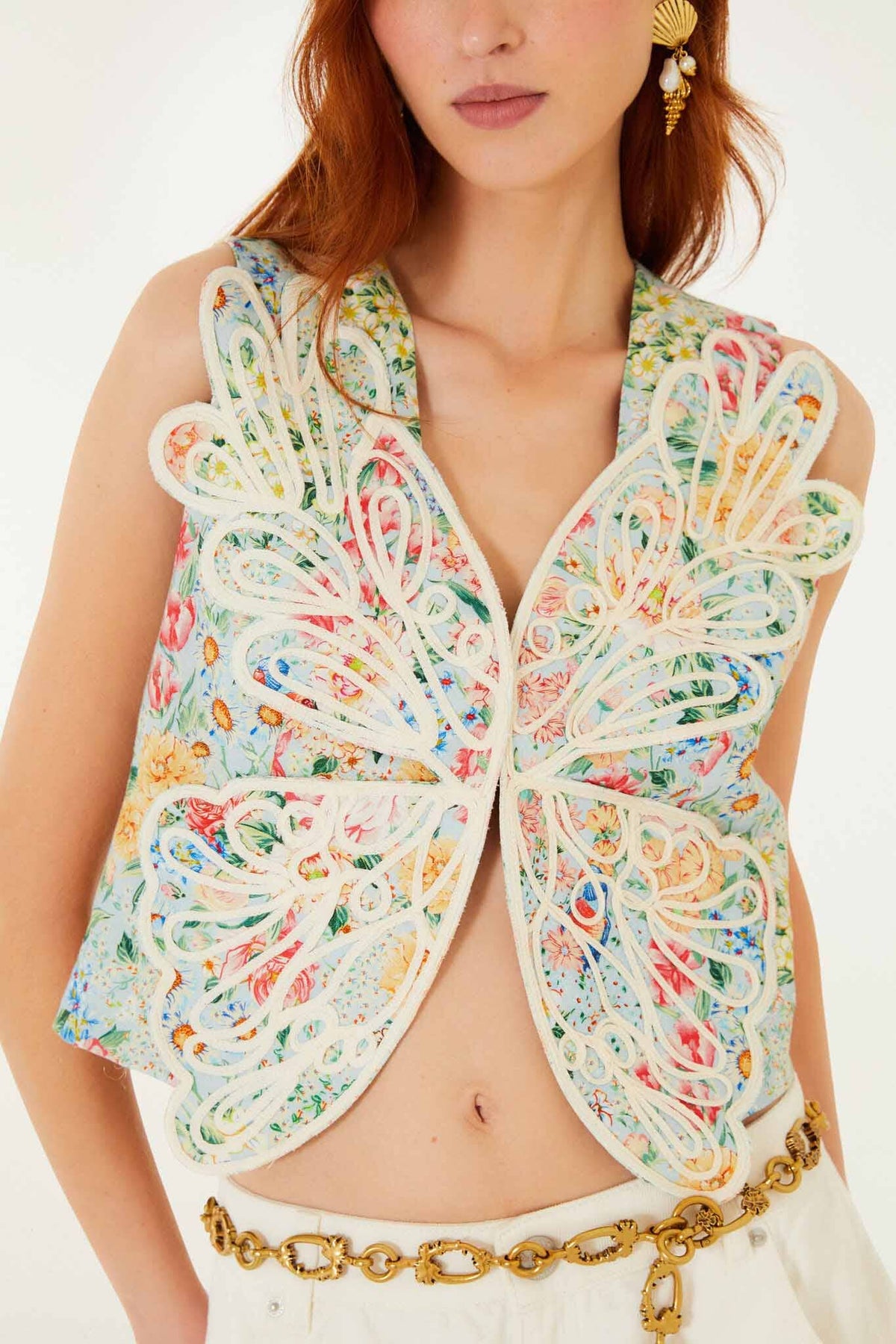 Multicolor Rendeira 3d  Vest