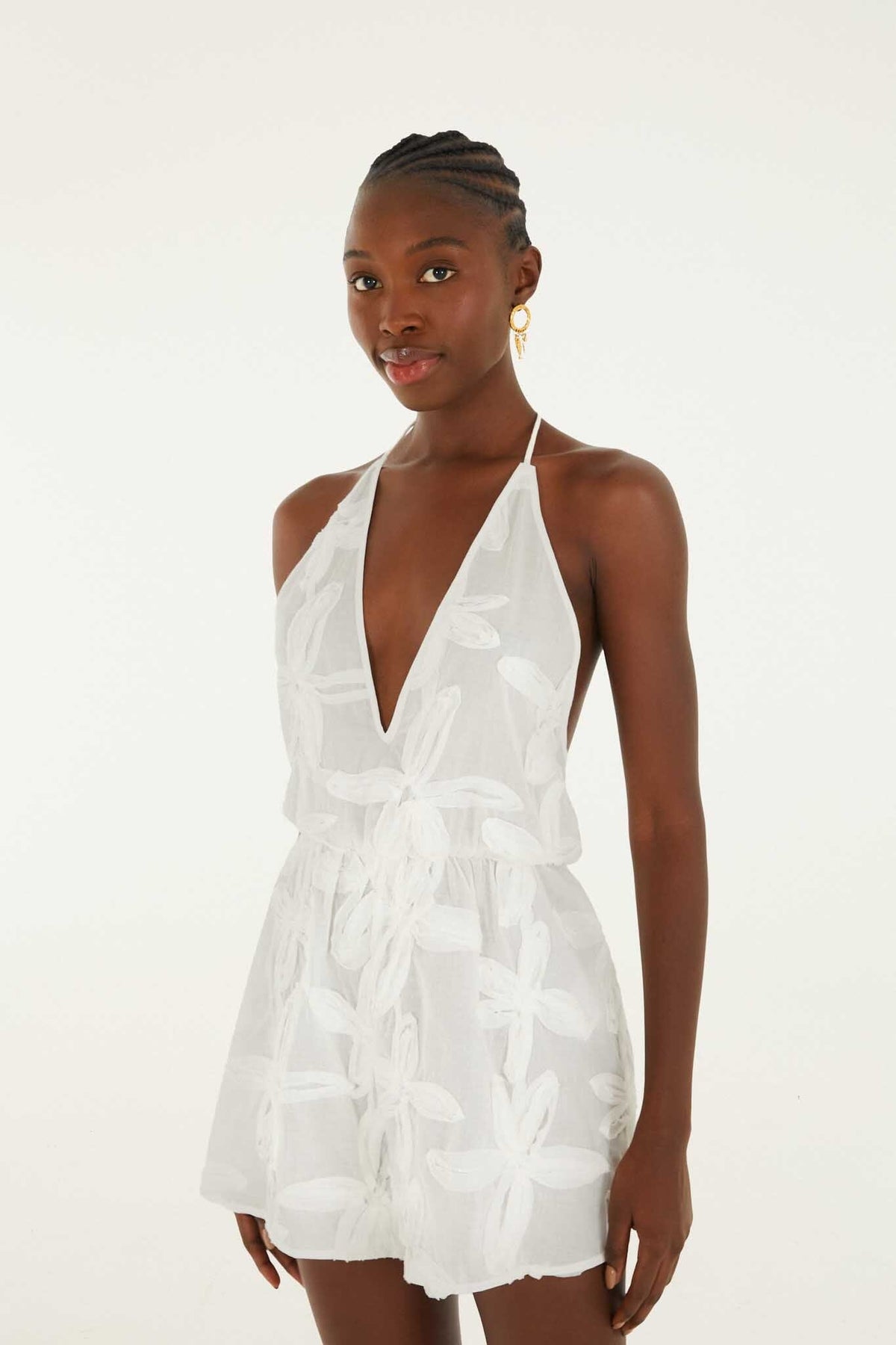 Romper With Neck Tie