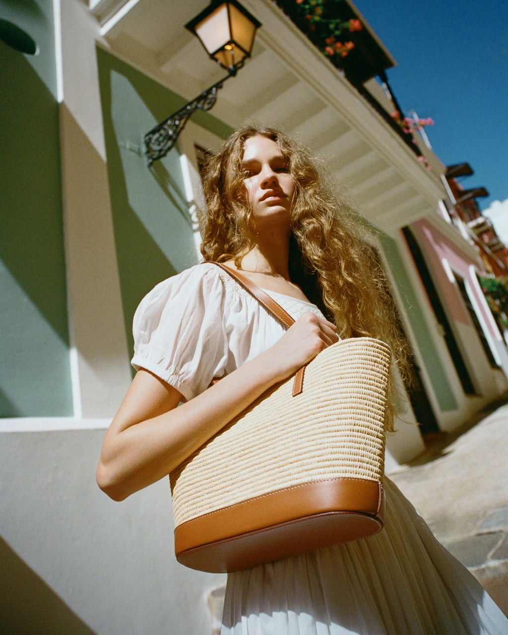 Granger Natural/Cognac Straw Tote