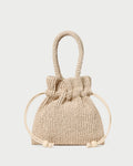 Kylie Natural Raffia Drawstring Pouch