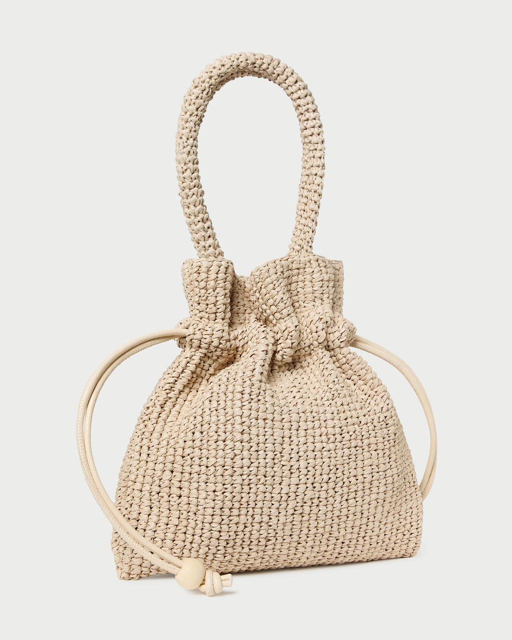 Kylie Natural Raffia Drawstring Pouch