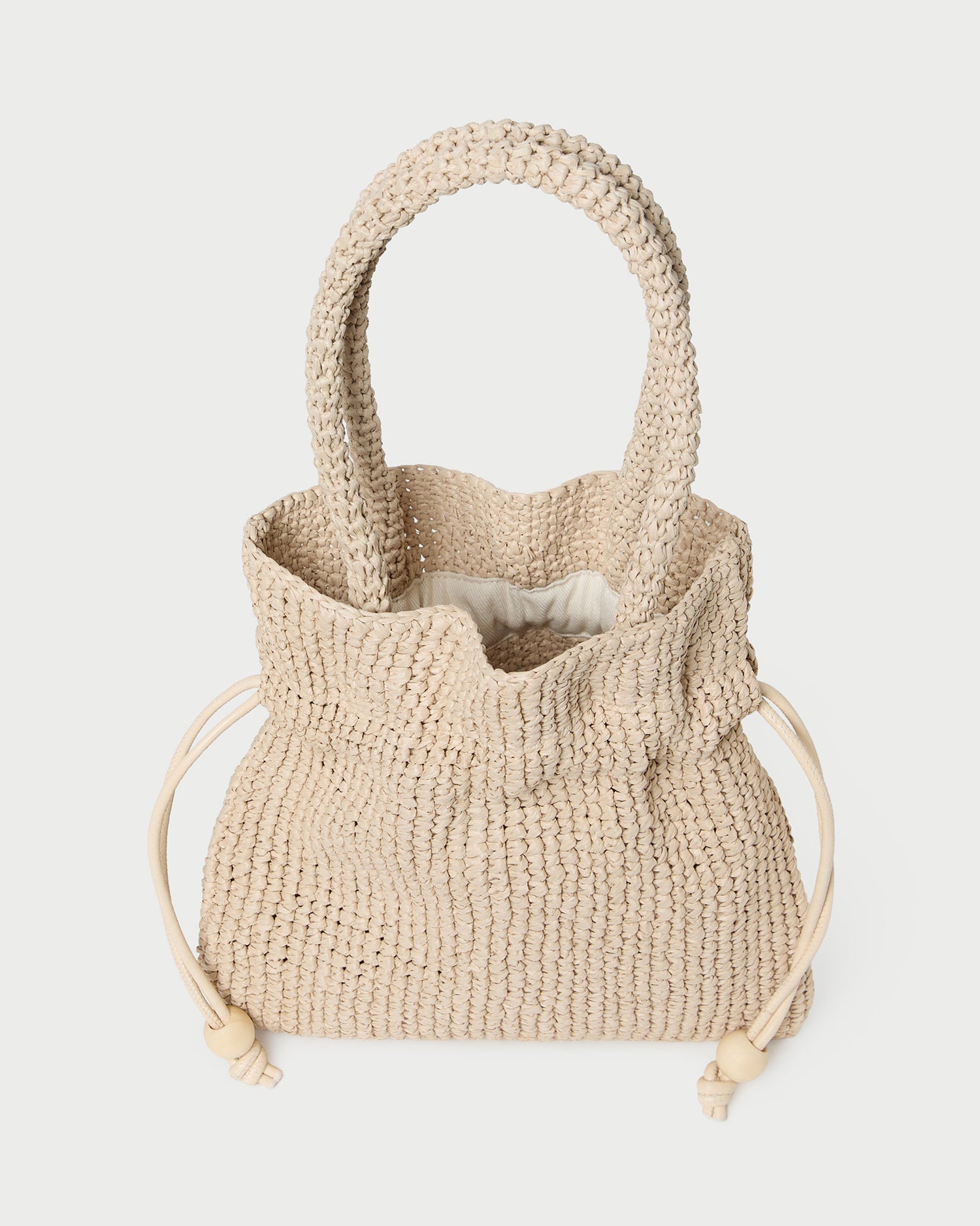 Kylie Natural Raffia Drawstring Pouch