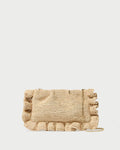 Mavis Natural Raffia Ruffle Clutch