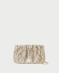 Serena Snake Leather Gathered Clutch