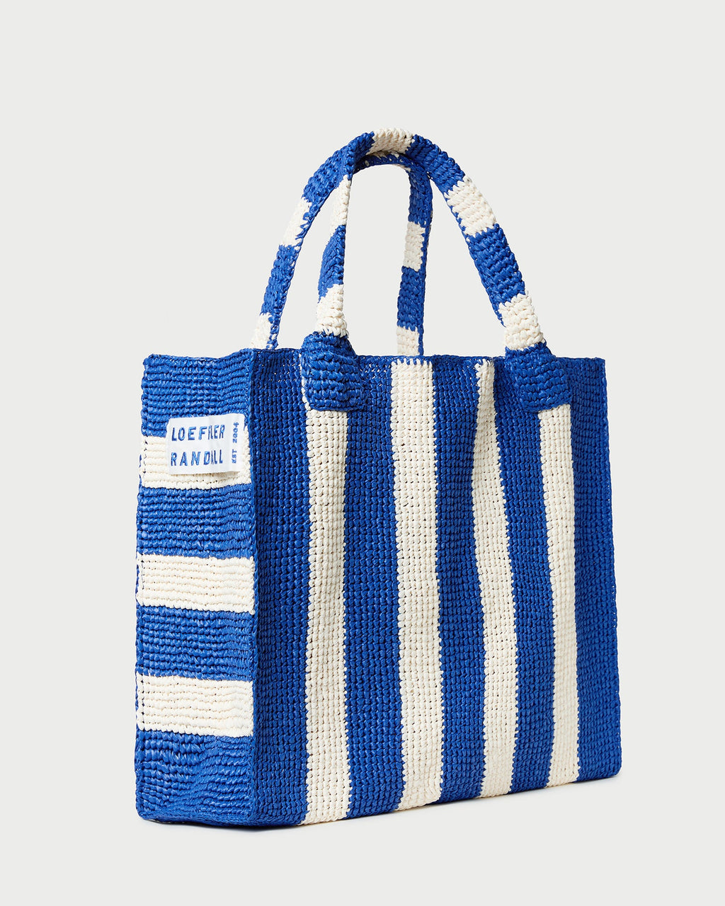 Sol Blue Striped Crochet Beach Tote
