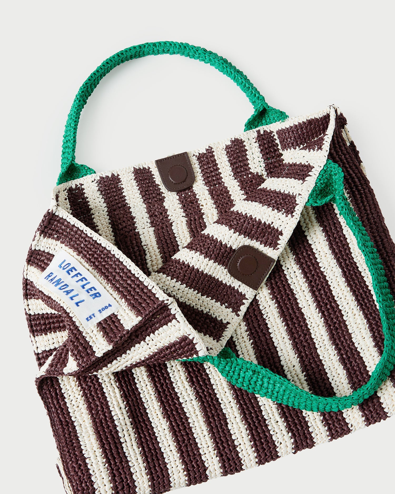 Sol Brown/White Crochet Beach Tote
