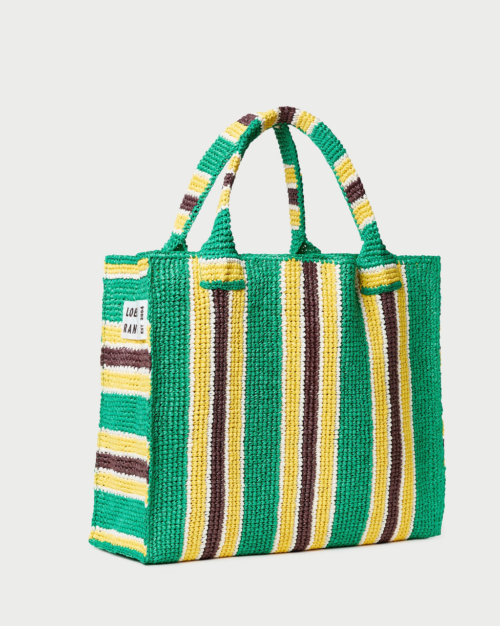 Sol Green/Yellow Crochet Beach Tote
