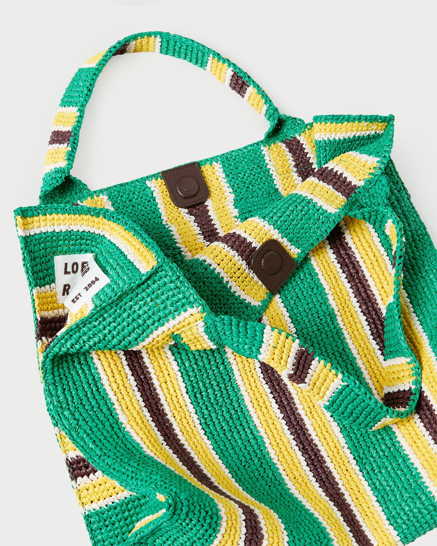 Sol Green/Yellow Crochet Beach Tote
