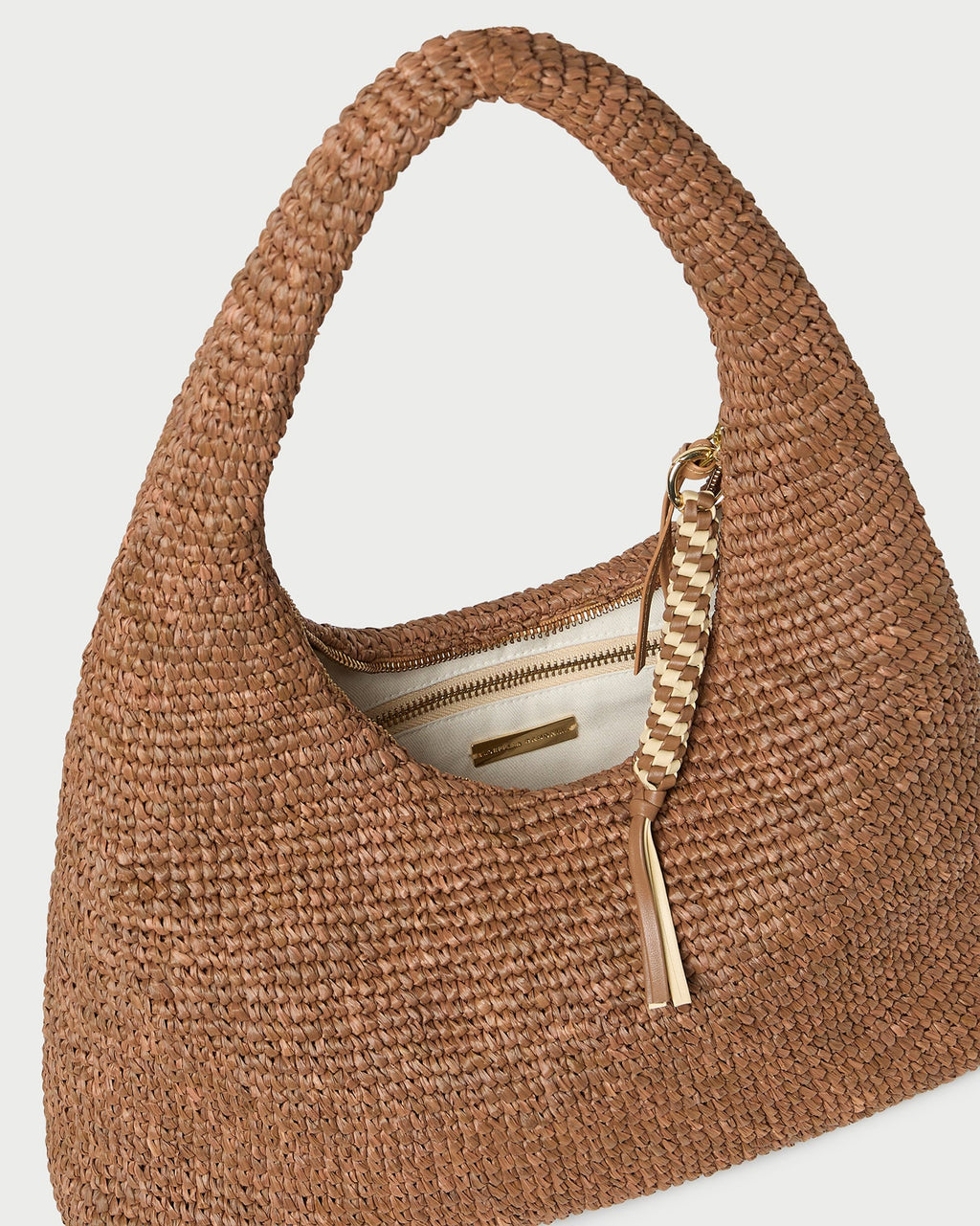 Willow Brown Woven Hobo Bag