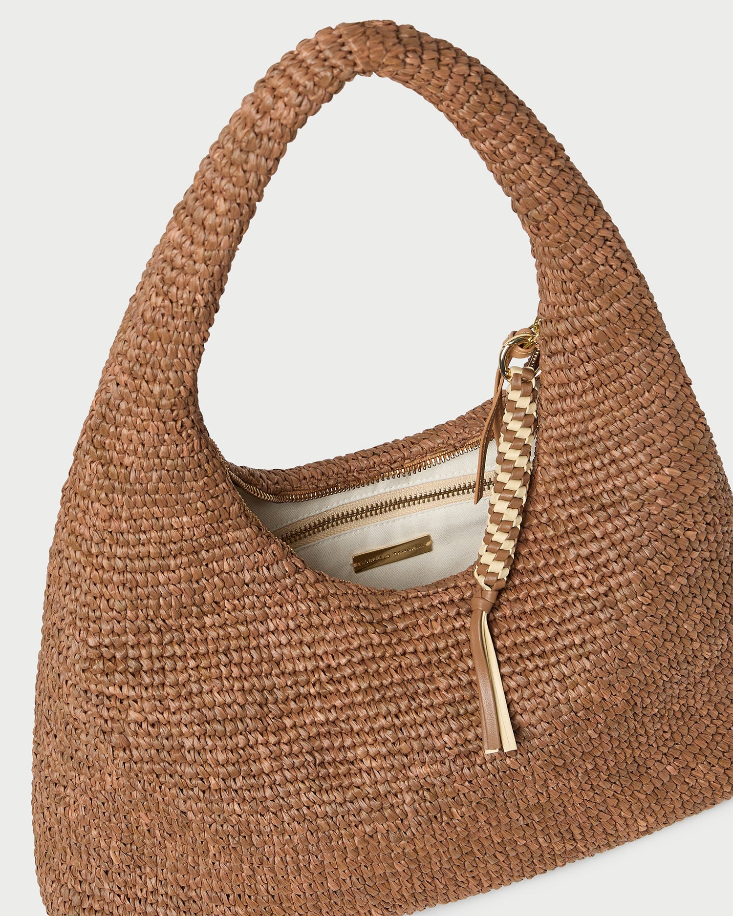 Willow Brown Woven Hobo Bag